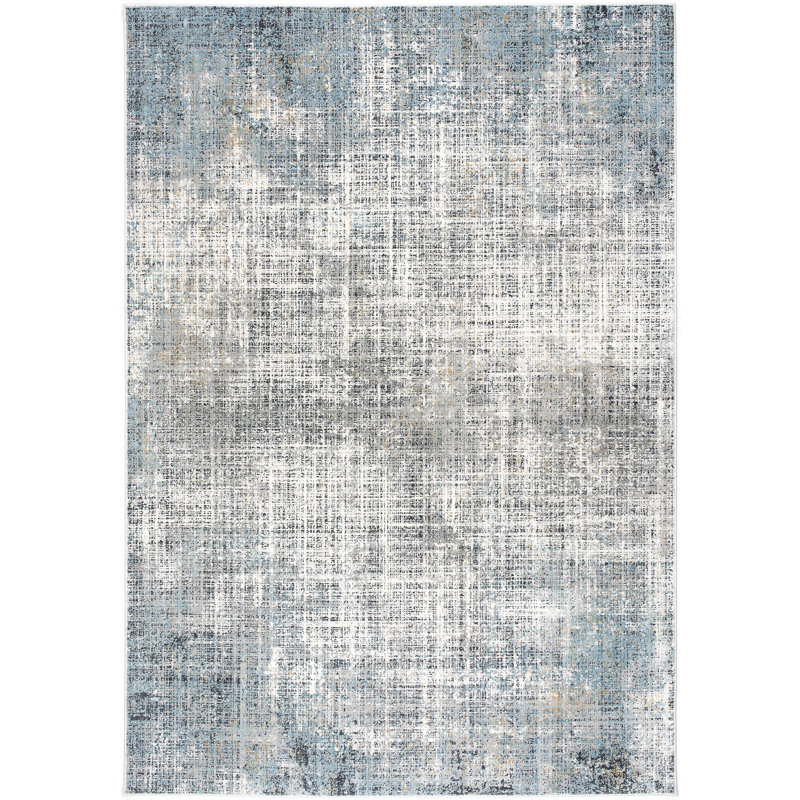Tapis crème / bleu Benazir, Rectangle 5 pi 3 po x 7 pi 6 po