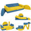 Canapé modulaire pour enfants Qaba, canapé pour enfants 14 pièces, canapé modulaire pour enfant jouant, assis et dormant, coussins de sol en mousse convertibles pour garçons et filles,