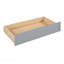Lit de jour simple, support en lattes de bois, avec tablettes de chevet et deux tiroirs, gris-804332756