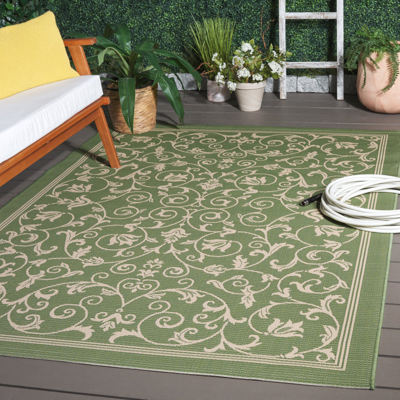 Tapis d'intérieur / extérieur à motif floral Galena Performance, Rectangle 5 pi 3 po x 7 pi 7 po