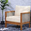 Chaises d'appoint ergonomiques en bois, conception de baignoire moderne avec coussins beiges pour patio