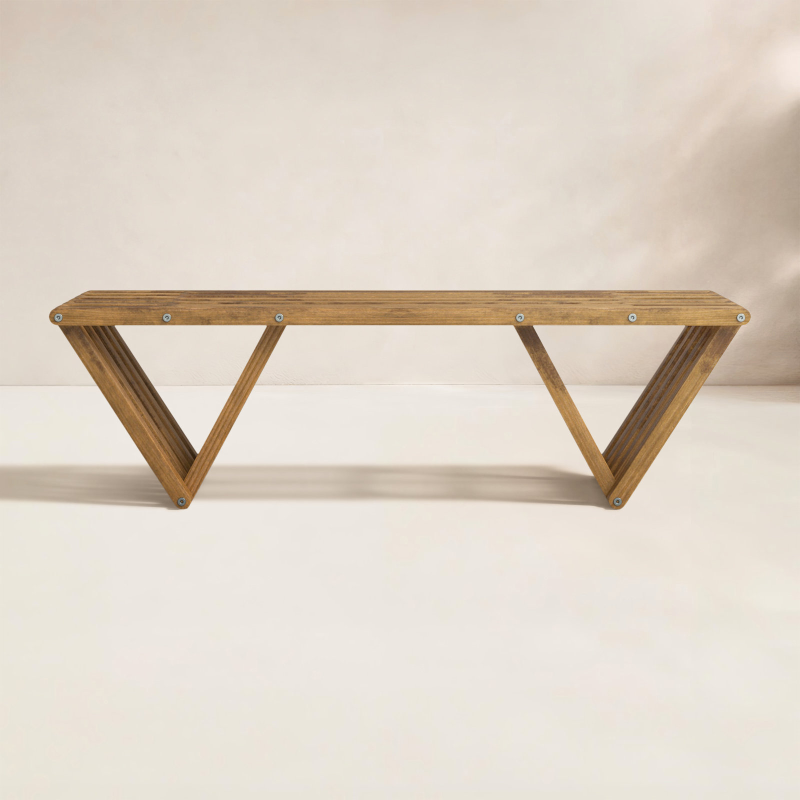 Mishra 54" Pine Garden Bench, Light Brown