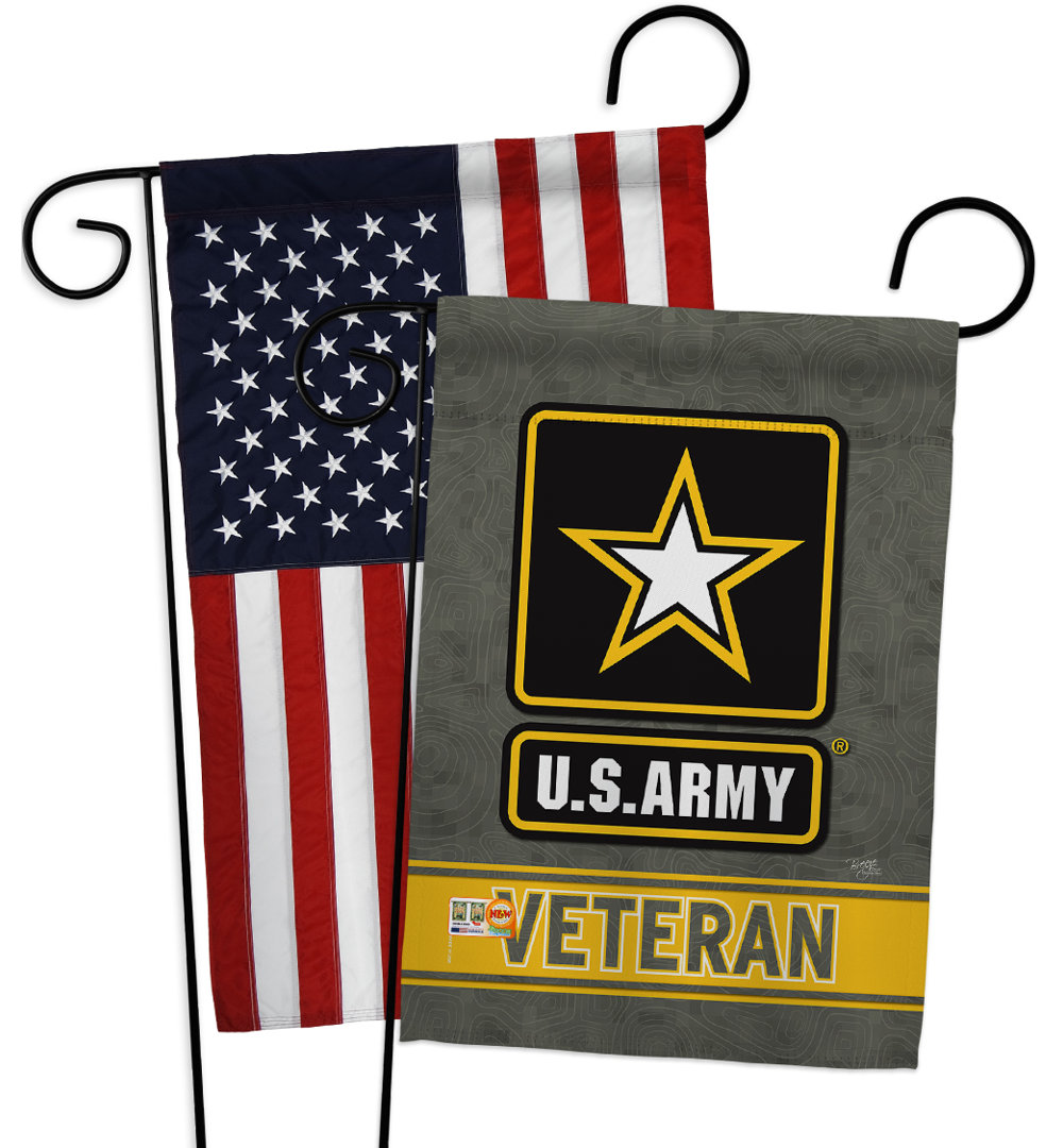 Double Sided 18.5'' H x 13'' W Polyester Independence Day Garden Flag (Set of 2) Breeze Decor Military