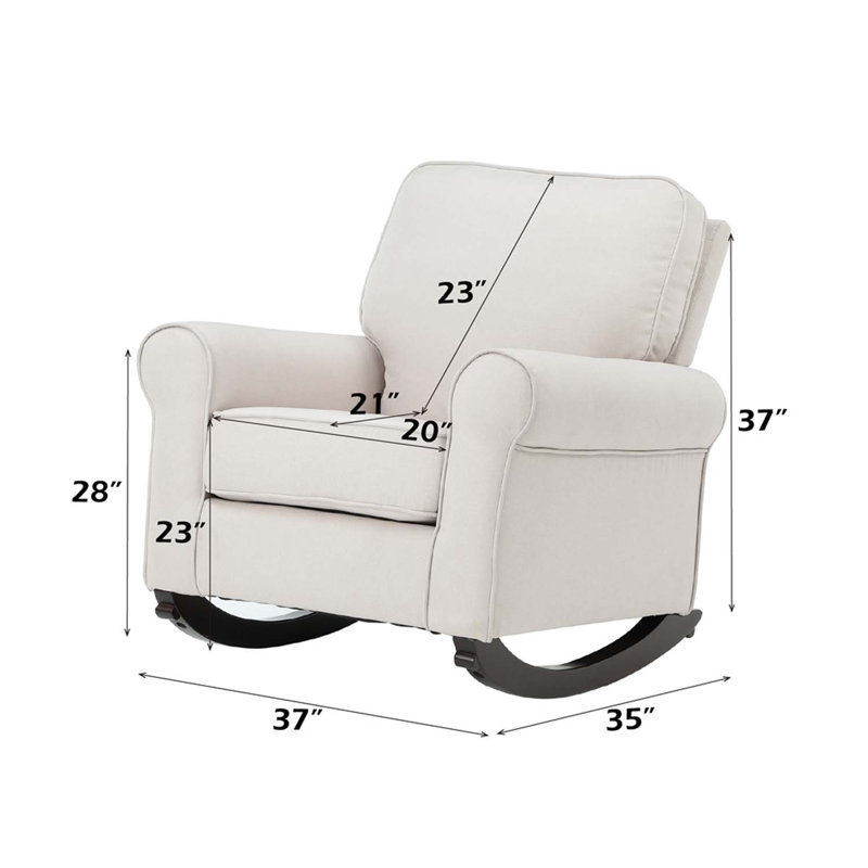 Chaise berçante Elvin, tissu beige