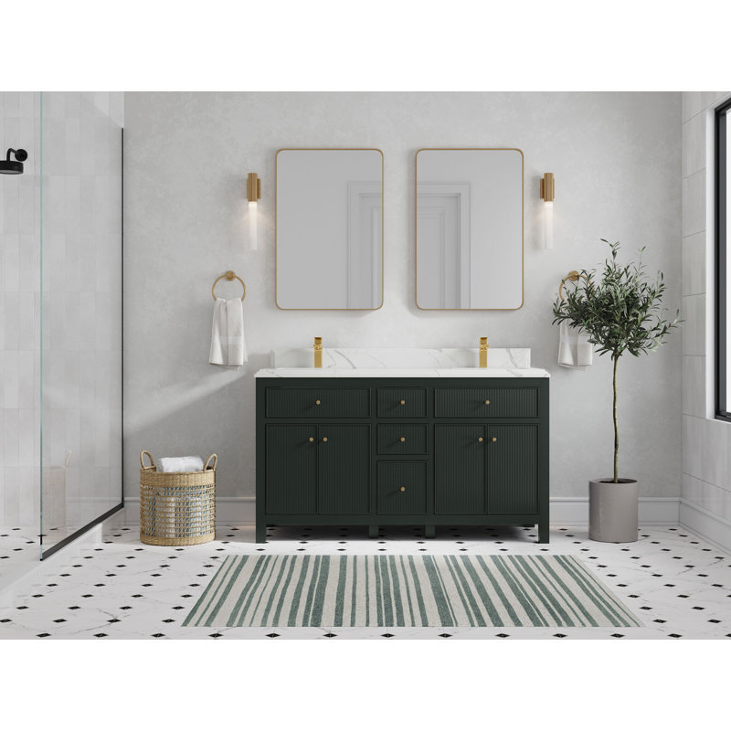 Ensemble de meuble-lavabo double 60 po Sonoma, Calacatta Laza