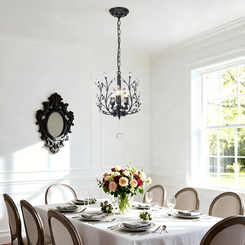 Modern 3 - Light Crystal Sputnik Chandelier Dimmable