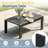 All-Aluminum Outdoor Furniture Set, 4-Person Patio Seating Group, 4-Piece Conversation Set with Thick Cushions and Coffee Table ( Dark Grey Cushions)-711360532