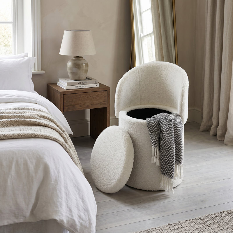 Manufactured Wood Accent Stool, White