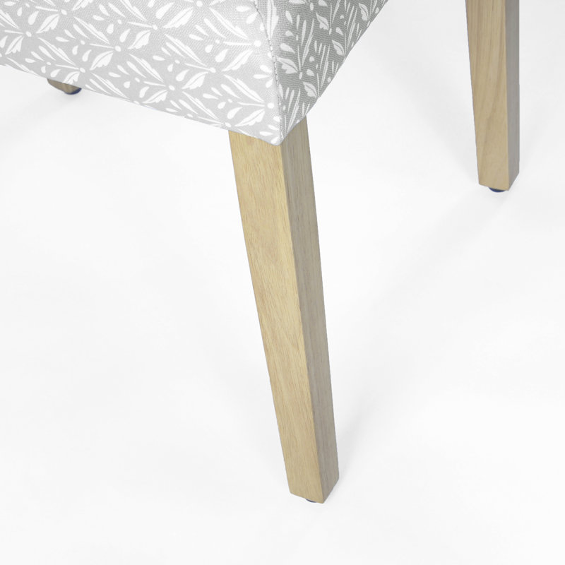 Aleka Open Back Dining Chair, Light Gray Print