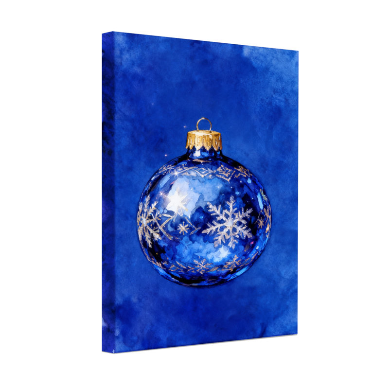 Ornement de Noël bleu avec motif de flocon de neige, H 18 po x l 12 po