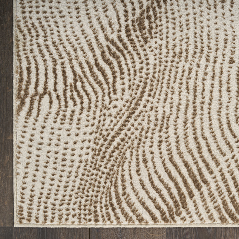 Alim Abstract Machine Made Area Rug, Beige Brown, Rectangle 119 x 180 cm