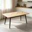 Table de salle à manger en MDF rectangulaire avec pieds en acier pour la cuisine ou le salon, peut accueillir 4 à 6 personnes, largeur 47,24 pouces