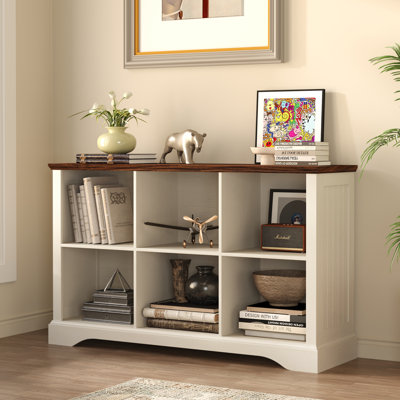 Organisateur de bibliothèque de rangement horizontal à 6 cubes de 47,4 po avec quincaillerie anti-basculement