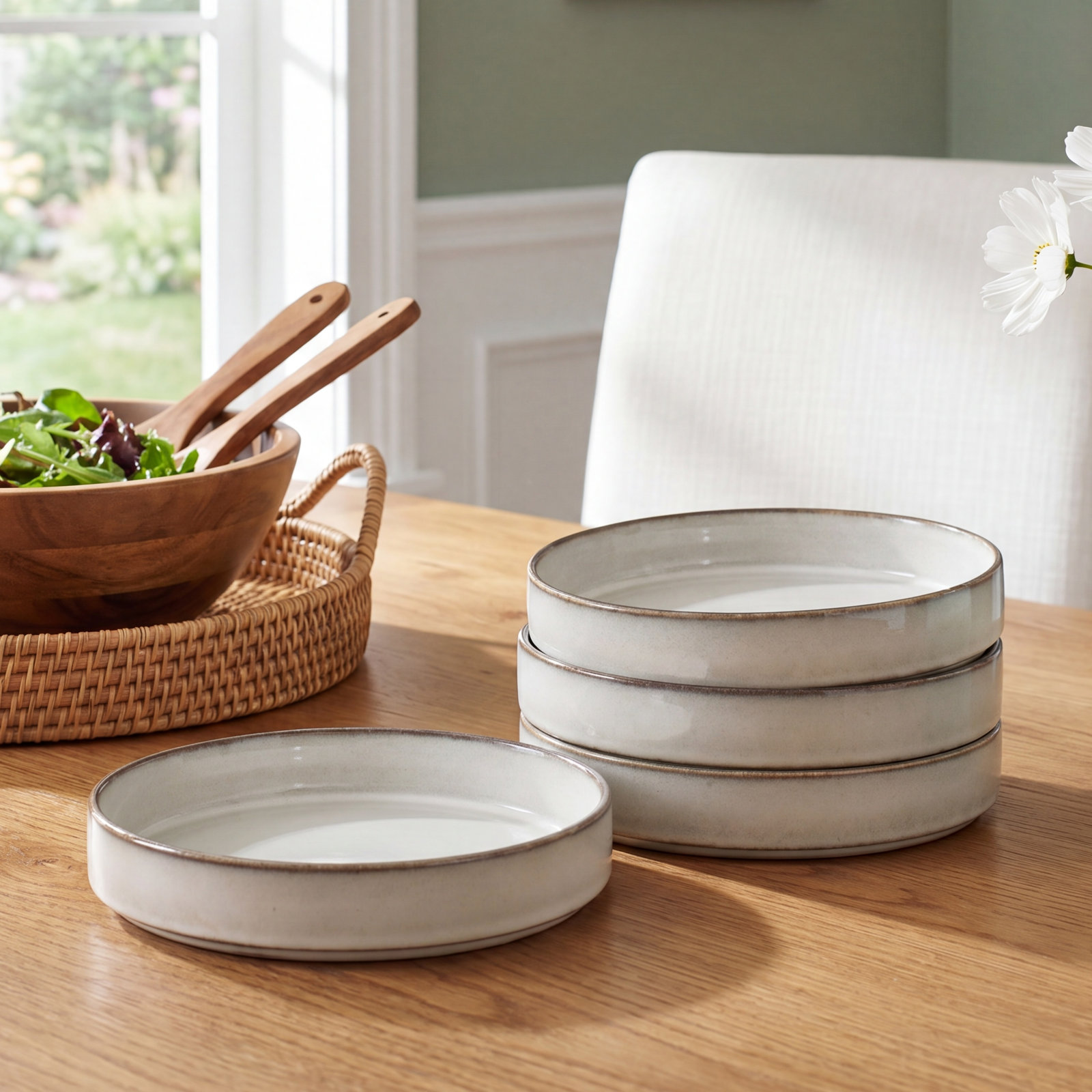 Gisella Stoneware Pasta Bowl, Misty Blue
