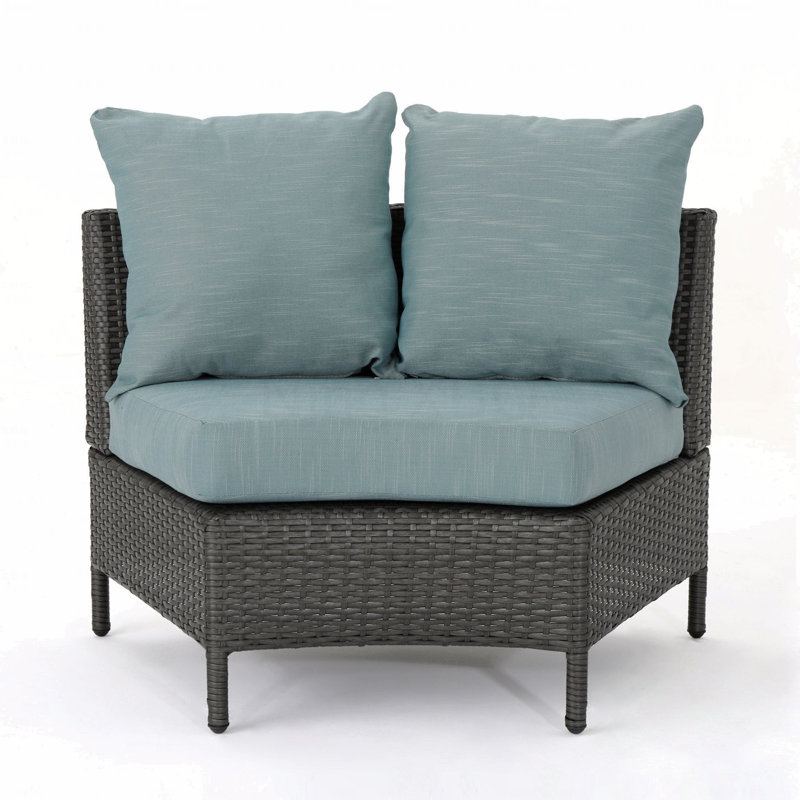 Patio Pt Limon Single Sofa, Teal Cushion/Gray Frame