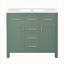 Ensemble de meuble-lavabo 36 po avec lavabo en céramique, meuble-lavabo simple autoportant moderne avec 4 tiroirs et 2 armoires, meuble de rangement pour la salle de bain, ensemble de meuble-lavabo avec cadre en bois massif