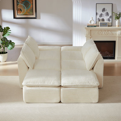 Modern Corduroy Cloud Sofa, Can Be Freely Combined And Has A Comfortable Sitting Experience, Suitable For Modern Living Room Furniture In Homes, Apartments, And Offices