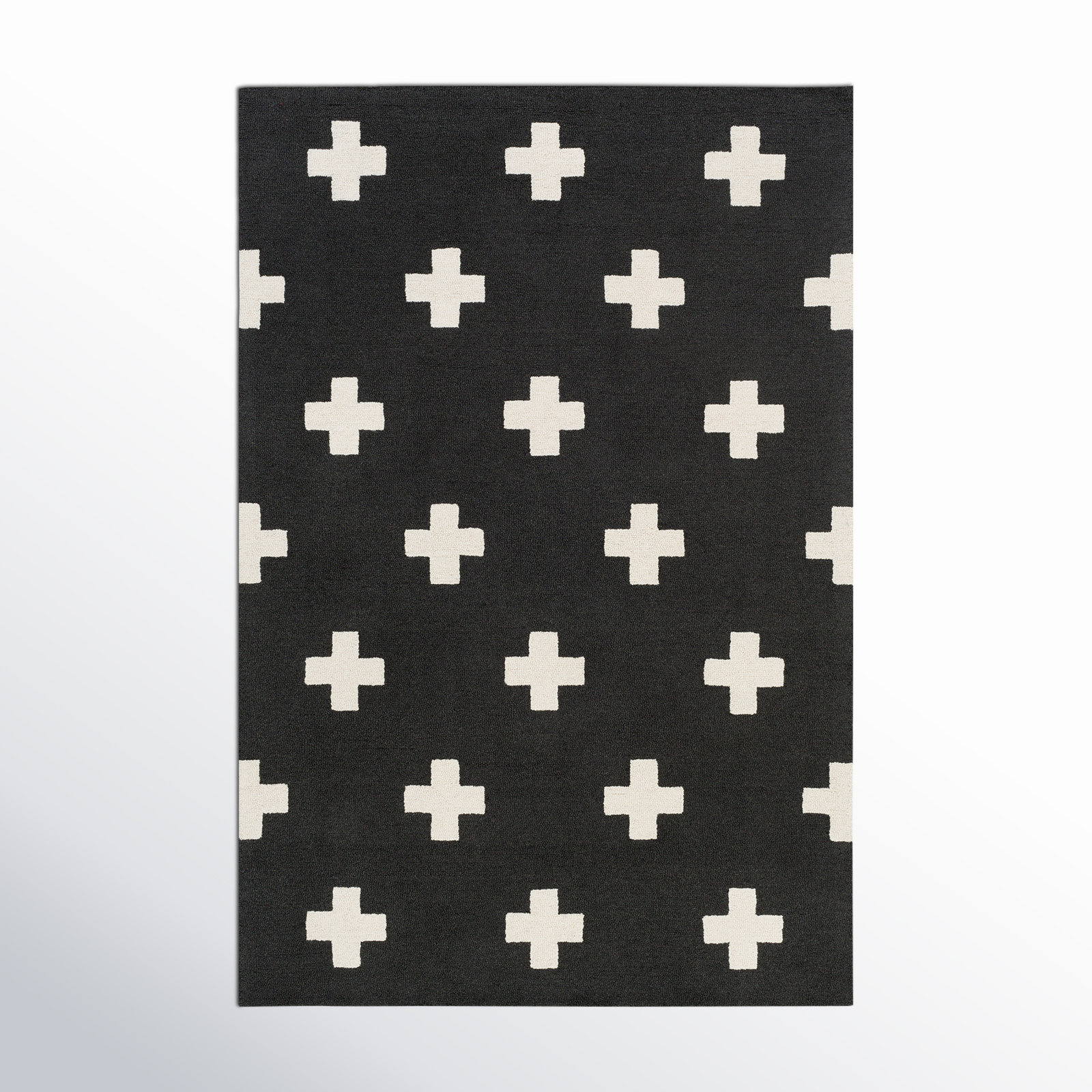 Cavan Hand Tufted Wool Black Rug, Rectangle 2' x 3'