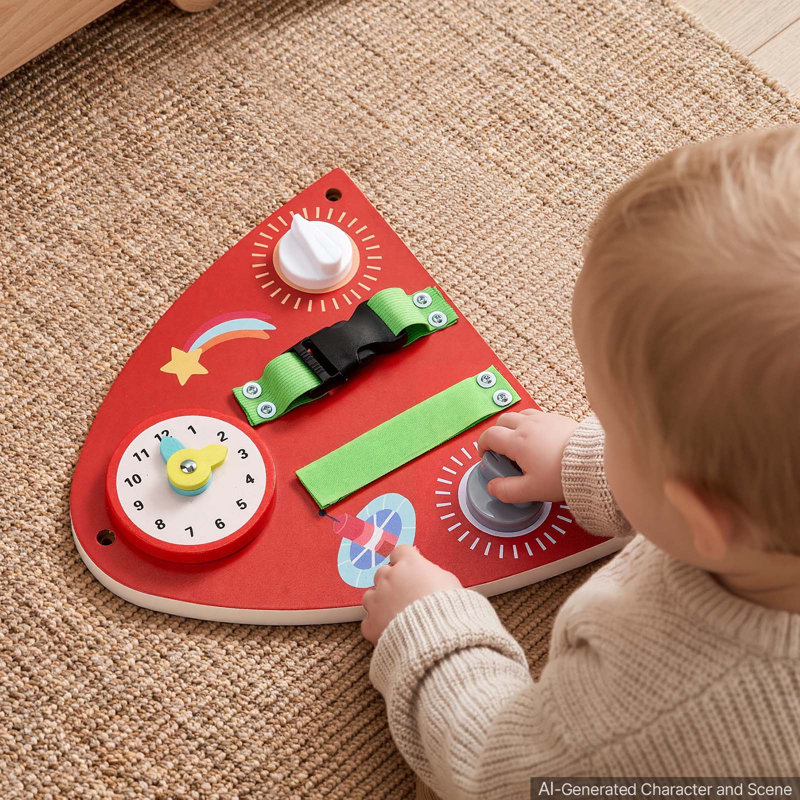 Tableau d'activités mural, panneaux sensoriels Montessori fusée 13 en 1, centre d'activités d'apprentissage pour garderie, salle de classe, salle de jeux et maison, jouets éducatifs en bois robustes, avec matériel de fixation