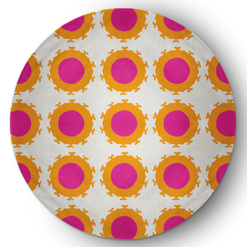 Clairemarie Chenille Geometric Indoor Rug, Round 5'