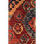 Tapis unique rouge / gris / orange noué à la main de haute qualité