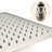 Brushed Nickel Ceiling Mounted Shower - 16" Head & Handheld, Brass Construction And Handheld Nickel, Made-127377206