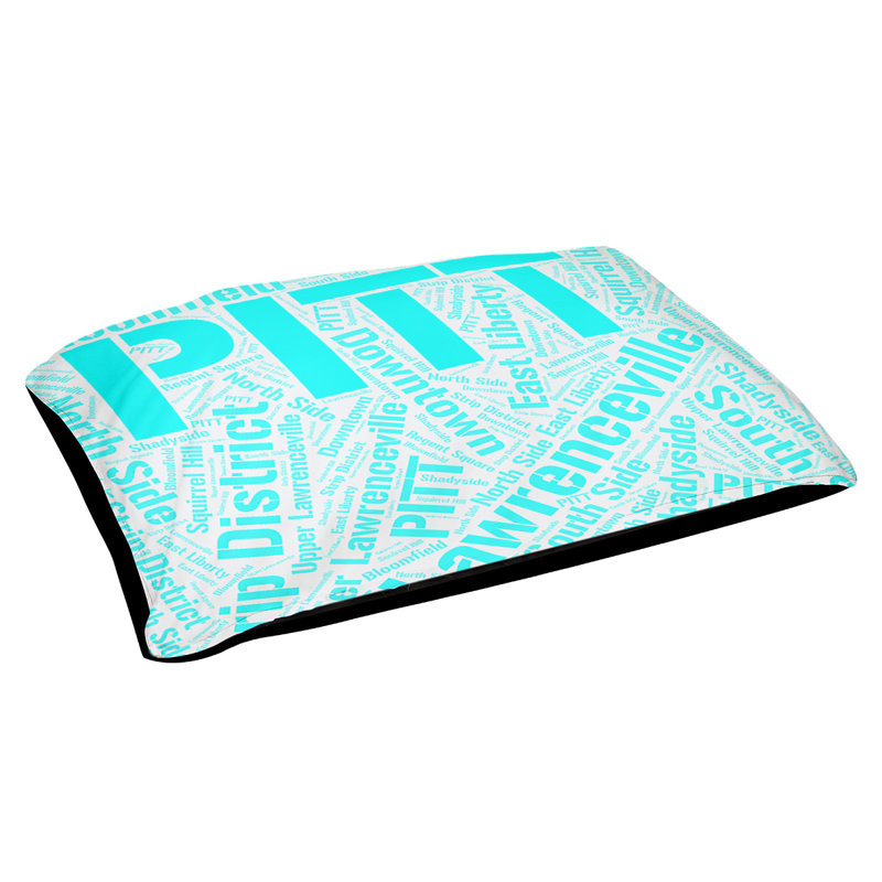 Oreiller rectangulaire designer, Moyen L 40 po x l 30 po, Cyan, Pittsburgh