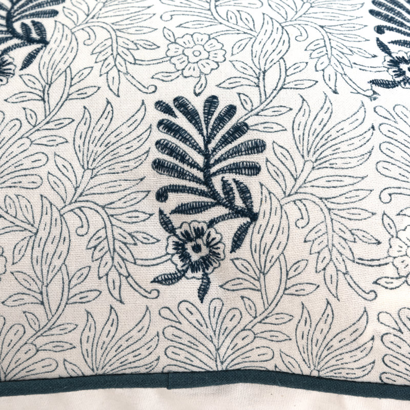 Coussin en coton Betania, Bleu sarcelle