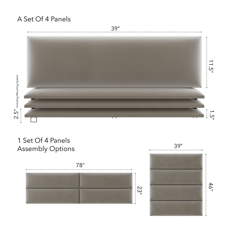 Sapan Upholstered Headboard, King, Velvet Micro Fiber Sand Storm