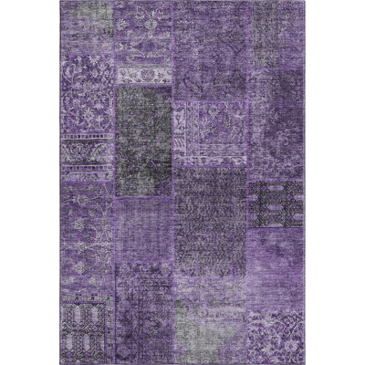 Premium Machine Washable Prisco Eggplant Rug