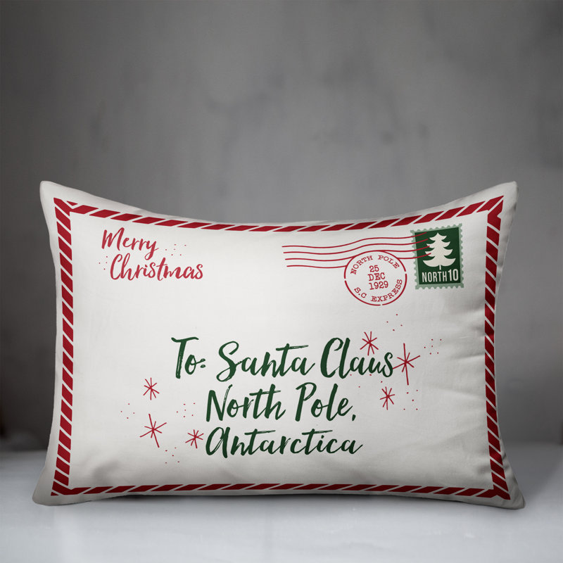 Merry Christmas Letter to Santa Decorative Pillow