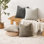 Paquet de 4 housses de coussins décoratifs en chenille neutres et moelleuses décoratives pour maison de campagne Boho