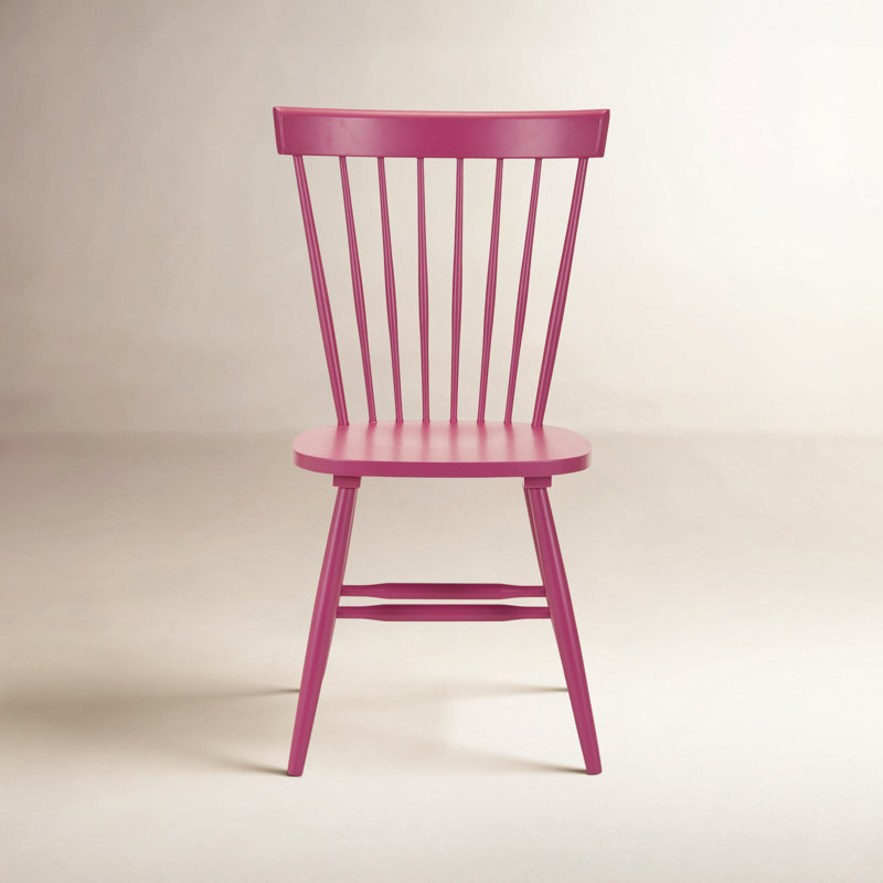 Chaise d'appoint à dossier Windsor en bois massif Matanna, Framboise