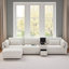 Canapé modulaire de 124 po avec console de rangement et repose-pieds mobile, siège de 33 po de large, canapé en chenille en L de 4 places, canapé confortable réversible avec chargeur USB pour le salon, un appartement-114346503