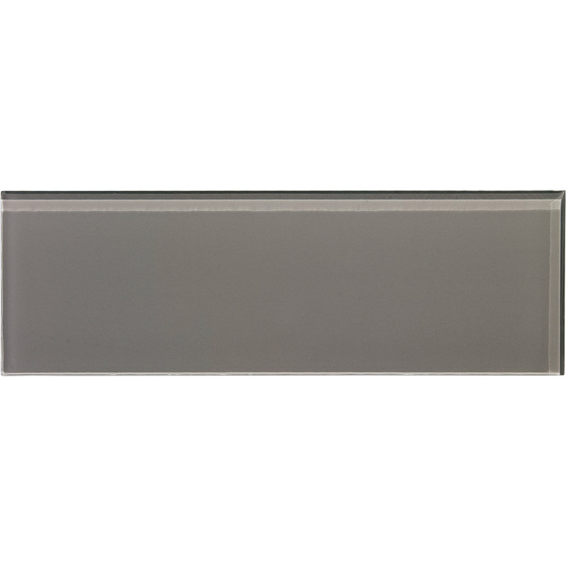 Charm School 4'' W x 12'' L Glass Subway Singular Tile, Taupe