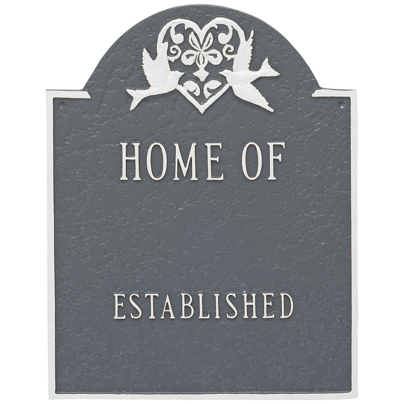 Plaque d'adresse murale sur 4 lignes, Gris / Blanc, Oui