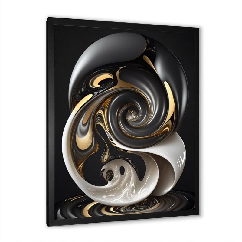 Liquide blanc vitrail I - reproduction sur toile, Impression noire sur toile encadrée, H 20 po x l 12 po x P 1 po