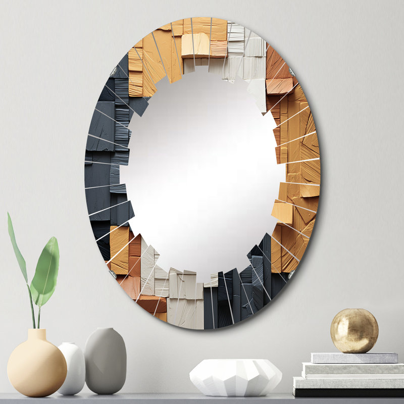Serifos - Miroir mural moderne ovale, 30 po x 20 po
