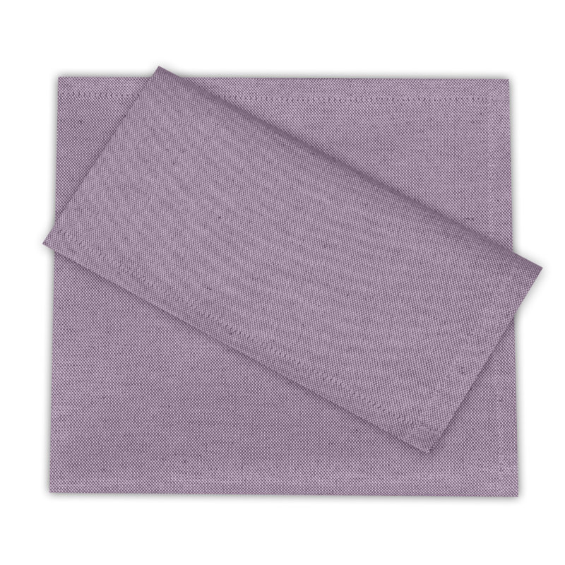 Serviette carrée en polyester et coton, Mauve