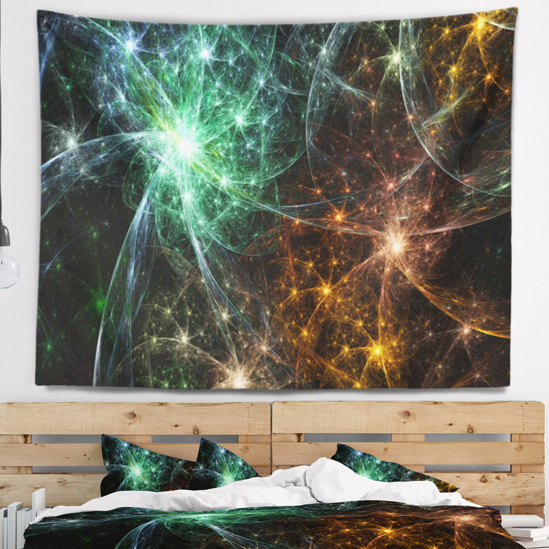 Tapisserie abstrait de couleur abstraite fireworks, H 68 po x l 80 po