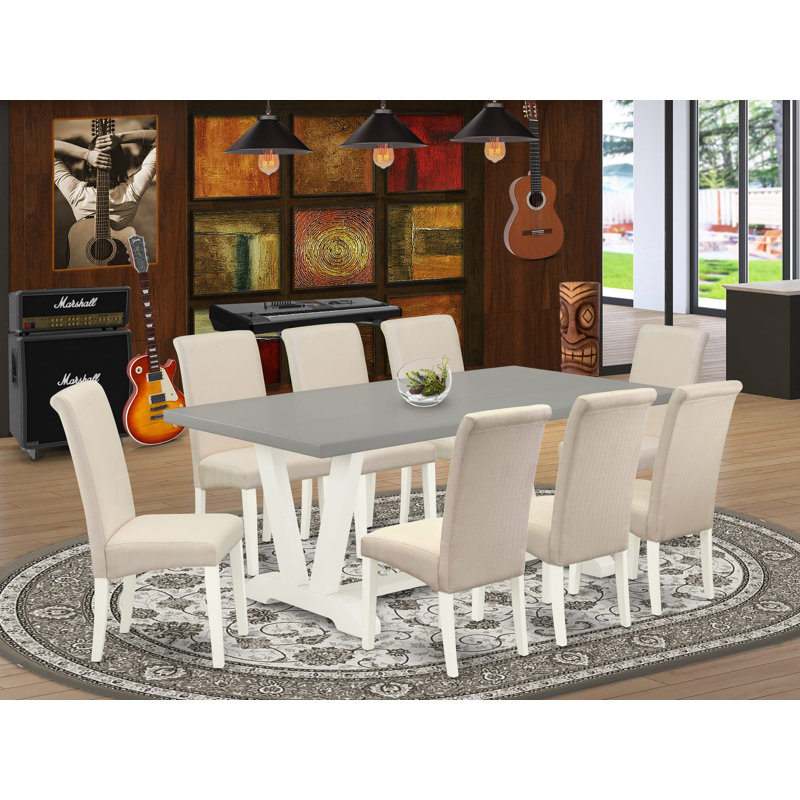 8 - Person Solid Wood Solid Wood Top Trestle Dining Set