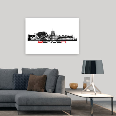 Ville de Denver, silhouette, architecture contemporaine abstraite, art mural de la ville
