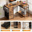 L-Shaped Computer Desk with Storage Bag & 3 Fabric Drawers, Modern Home Office Corner Desk with Storage Shelves, Space-Saving Workstation for Bedroom, Study & Small Spaces-1396402553-1396402559