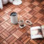 Acacia Wood Interlocking Deck Tiles Checker Pattern, 10PCS for Patio and Pool