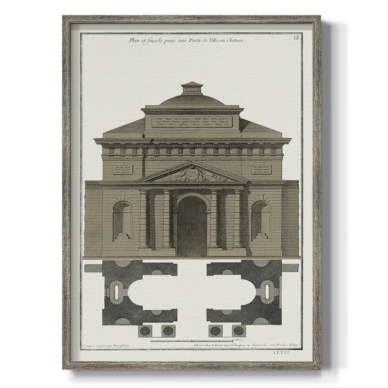 Bâtiments et façades III, reproduction encadrée - bois massif, H 21 po x l 17 po