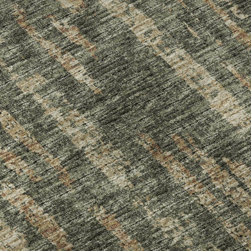 Premium Machine Washable Tiream Green Rug, Runner 2'3" x 7'6"