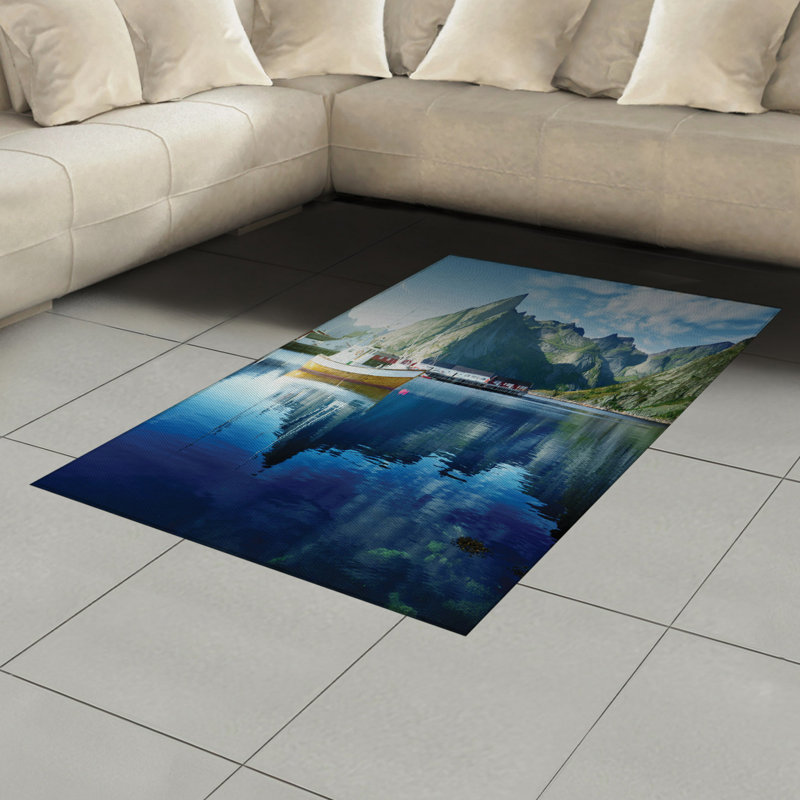 European Scenery High Density Long Fiber Poly Threads Decorative Area Rug Carpet, Rectangle 4' x 5'8"