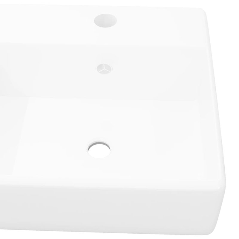 Metro Lane Nala 41mm L x 410mm W Ceramic Square Sink with Overflow, White