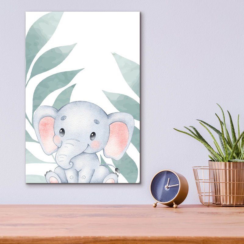 «Safari Baby Elephant» par Petals Prints Design, H 16 po x l 12 po x P 0,13 po