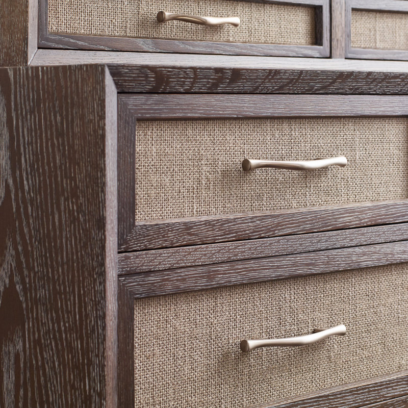 Grande commode Maidstone, jute tissé avec galerie, Piètement